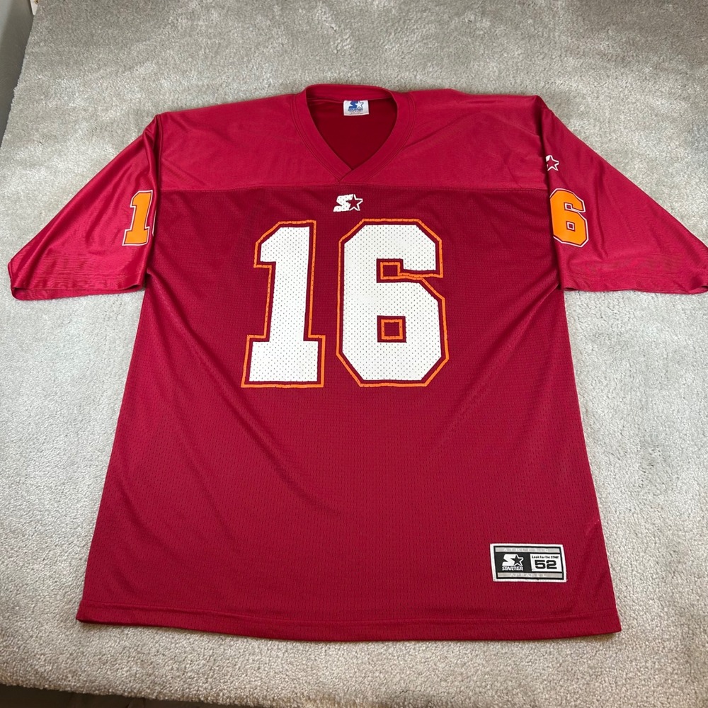 VTG Starter Virginia Tech Hokies Football Jersey Mens XL 52 Red Mesh V-Neck Logo